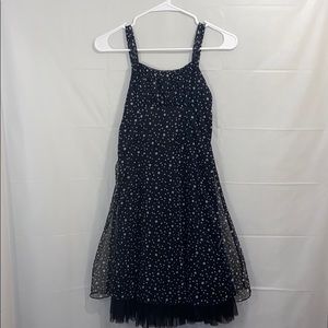 Justice Black Polka Dotted Dress Size 12 (girls)